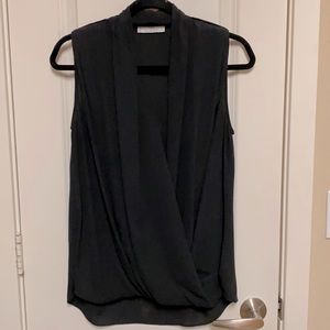 Black cowl neck blouse